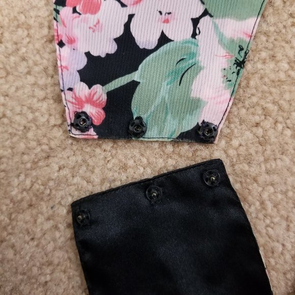 Victoria's Secret teddy Large floral print ruffle trim snap crotch VINTAGE - Picture 11 of 13